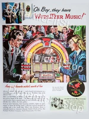 Wurlitzer Music Jukebox Tin Sign Vintage Retro Australian made