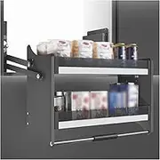 Pull Down Cabinet Shelf,2 Tier Pull-Out Cabinet Organizer,Retractable Kitchen Storage Shelf,Suitable for Kitchen,Bar,Cafe Cabinet and Pantry,Load Capacity 20kg (Size : 764x560x280mm)