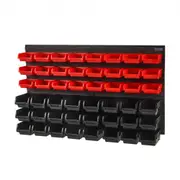 VEVOR Wall Mounted Storage Bins, 48-Bin Parts Rack Organizer Garage Plastic Shop Tool with Wall Panels, Tool Organizer for Nuts, Bolts, Screws, Nails,