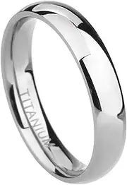 [Wozya] 6 mm Men's Titanium Ring Silver Color Polished Classic Engagement Rings for Male Female Wedding Bands Never Fade
