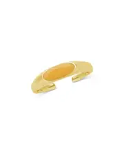 Sterling Forever 14K Over Silver Enamel Marigold Open Signet Ring