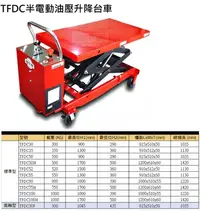 在飛比找Yahoo!奇摩拍賣優惠-TFDC半電動油壓升降台車 TFDC50 荷重:500KG 