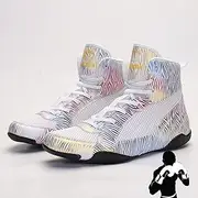 [NYKJBD] Professional Ankle Guard Mens Boxing Shoes Breathable Wrestling Shoes Weightlifting Bodybuilding MMA Shoes,Multicolour1-8