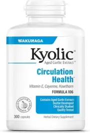 Kyolic Aged Garlic Extract Formula 106, Circulation Health, 300 Capsules (Packag