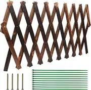 GUKBIAY Expandable Garden Trellis Wooden Lattice Fence Wall Panel 13.7"x59" Decorative Lattice Trellis Frame for Climbing Plants Vine Ivy Rose