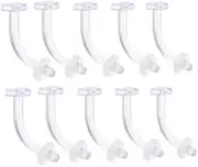 [Pierced Owl] 10 Pieces Clear Flexible Curved Eyebrow Ring Piercing Retainer Bioplast Retainers 16G 5/16"