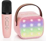 YLL Kids Karaoke Machine, Portable Bluetooth Speaker with Wireless Microphone, C