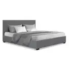 Artiss Double Full Size Gas Lift Bed Frame Mattress Base w/ Storage Fabric Grey