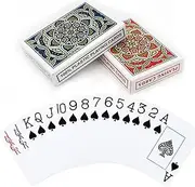 Metsyth Plastic Playing Cards 2 Pack Waterproof Poker Cards, Jumbo Large Print, 2 Decks, Poker Size, Professional, Fun Card Game