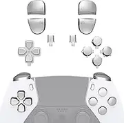 eXtremeRate Replacement Full Set Buttons Compatible with ps5 Edge Controller, Chrome Silver D-pad Share Options Home Face Buttons R1 L1 R2 L2 Triggers Compatible with ps5 Edge Controller