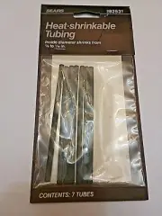 7 PCS Heat Shrink Tubing black Color SHRINK FROM 1/8" TO 1/16"