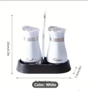 white with stand salt and pepper shaker