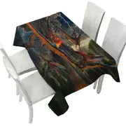 Cool Dinosaurs Art Volcano Eruption Tablecloth