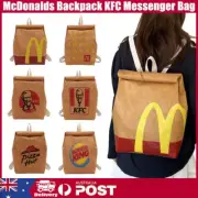 Realistic McDonalds Backpack KFC Messenger Side Bag Fast Food Gift Gag Funny Bag