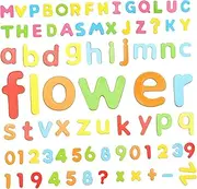 HEALSOPTHY 3Sets Wooden Magnetic Stickers Uppercase Lowercase Numbers Educational Fridge Magnets for Safe Fun Alphabet Number Stickers