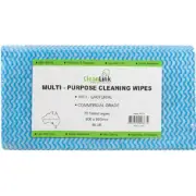 NEW Cleanlink Multi-Purpose Cleaning Wipes 600x600mm Blue Pack 20 Sheets Towel
