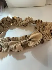 Tan Kids ABC’s 20” Garter With Bow For Longaberger Basket Homemade