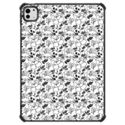 iPad Pro 11-inch (M4) iPad Impact Case Bohemian abstract black white watercolor floral pattern