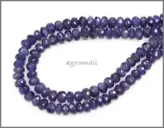 Blue Sapphire Rondelle Faceted Beads 4mm 66ct 15" #85317