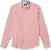 Izod Men's Slim Fit Button Down Long Sleeve Stretch Performance Gingham Shirt