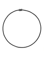 [SALLY SKOUFIS] Behave Necklace with Diamonds in Black Rhodium