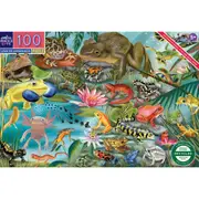100pc eeBoo Jigsaw Puzzle Love of Amphibians 45x68cm Educational Game 5+