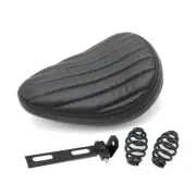 Black Tuk & Roll PU Leather Solo Seat Spring & Bracket For Harley Chopper Bobber
