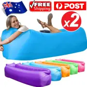 2PCS Fast Inflatable Lazy Lounge Camping Air Bag Sofa Bed hangout Beach Sleeping
