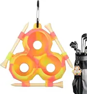 Golf Ball Silicone Cover - Golf and Golf Tee Silicone Case with Buckle,3-Balls Carrier Protective Portable Sleeve, Club Bag Accessoriesfor Golfers