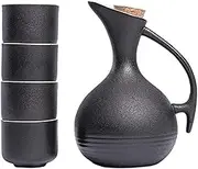 Wine Jug 5 Piece Sake Cup Set Japanese Sake Set with 1 Sake Serving Bottle and 4 Sake Cups Ceramic Cups Crafts Wine Glasses Wine Glass