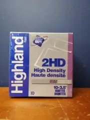 Highland 3.5" High Density Diskettes IBM Formatted10 Floppy Disks NEW in Box