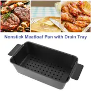 Meatloaf Pan Non-Stick Bread Baking Pan with Detachable Drain Tray Heat FlkhO⊛