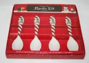 Williams Sonoma Nordic Elf Snowman Holiday Décor Stoneware Spoons Set of 4 NEW