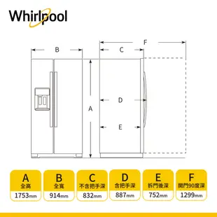 Whirlpool惠而浦 WRS588FIHZ 對開門冰箱 840公升【福利品】