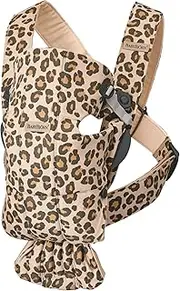 BabyBjörn Baby Carrier Mini, Cotton, Beige/Leopard, 1 Count