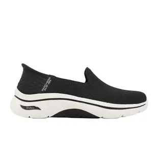 Skechers 休閒鞋 Go Walk Arch Fit 2.0 Slip-Ins 女鞋 寬楦 黑白 套入式 懶人鞋 125315WBKW