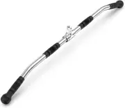 LAT Bar Cable Attachment with Rubber Handgrips, Deluxe Heavy Duty Solid Curl Bar