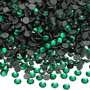uxcell 2880 Pcs Hotfix Rhinestone Flatback 2mm Gem Crystal Round Resin Trims Beads Gem for Crafts Clothes DIY Decoration Nail Art, (SS6, Dark Green)