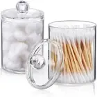Cotton Swab Storage Box Makeup Organizer Storage Jar Home Storage Clear /
