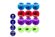 Pet Basic 12PK Dog Tennis Fetch Balls Safe Fun Play Bright Colours 6cm