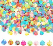 Seashell Sequins and Spangles Craft Supplies for DIY, 12 MM Sea Shell Flakes wit