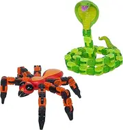 Zing Klixx Creaturez Combo Pack - Create Stop Motion Animation, Snap and Click Fidget Toys for Stress Relief, Great for Kids Ages 4 and Up (Fire Ant + Cobra)