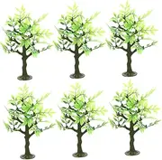 6pcs Micro Landscape Ornament Diorama Trees Artificial Tree Toy Trees Mini Landscape Tree Model Mini Landscape Decor Mode Tree for Landscape Trees Decor Mini Trees Green Plastic