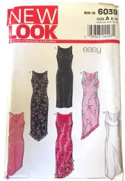 NEW LOOK 6039 Midi Maxi Dress 6 Options Size 6-16 Easy Learn To Sew New & UNCUT