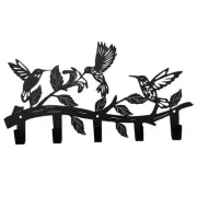 Metal Hummingbird Coat Hooks Wall Art Decor-Hummingbird Hangers and Key Holde...