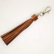 Brown / Gold Tassel Bag Charm / Keychain NWT