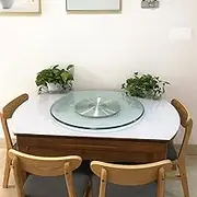 DEFGHIJ 24inch Lazy Susan for Table Round Tabletop Tempered Glass Rotating Tray Cake Decorating Board Aluminum Alloy Bearing for Dining Table(100cm(40inch))