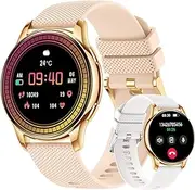 Smart Watches for Women(Answer/Make Call), [41mm] Newest Fitness Watch with Heart Rate/Sleep/Spo2 Monitor/300+ Dials, 100+ Sports Waterproof Activity Trackers, Smartwatch for Android/iPhone (2 Bands)