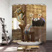 Adorable Fictional Creatures for Kids Shower Curtain
