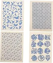 HOMSFOU 4Sheets High Temperature DIY Transfer Paper Clay Decals for Unique Craft Projects Smooth Durable Design for Easy Application for Pottery